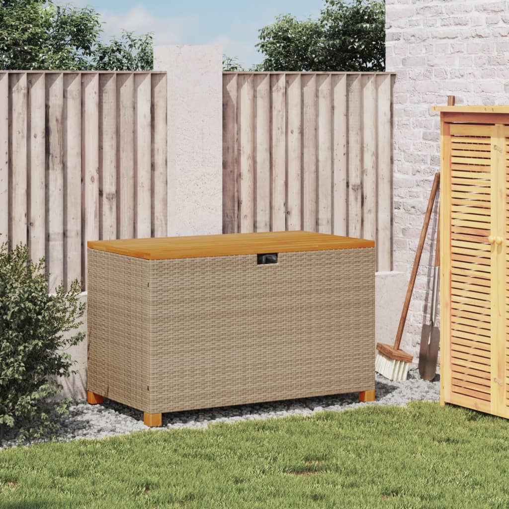 Tuinbox 110x55x63 cm poly rattan en acaciahout