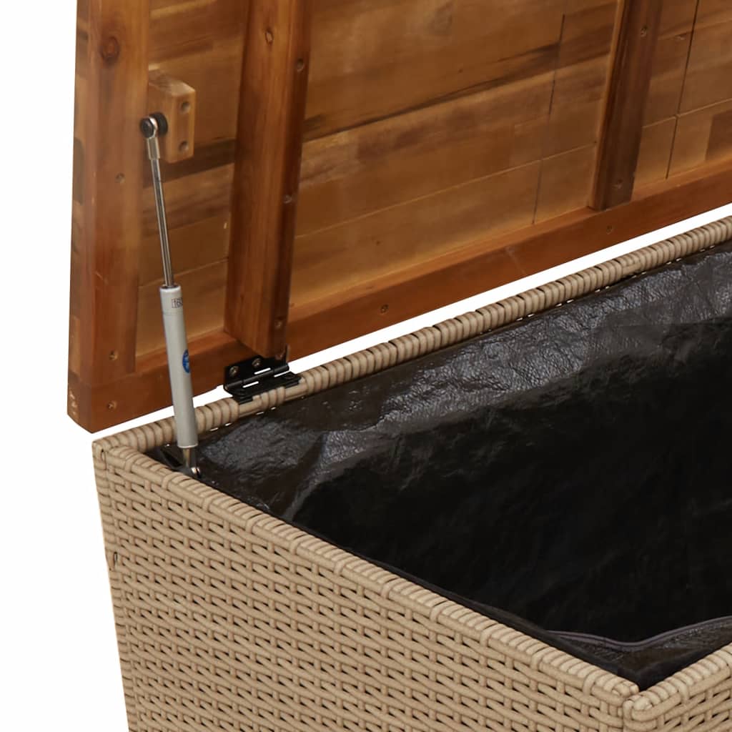 Tuinbox 110x55x63 cm poly rattan en acaciahout