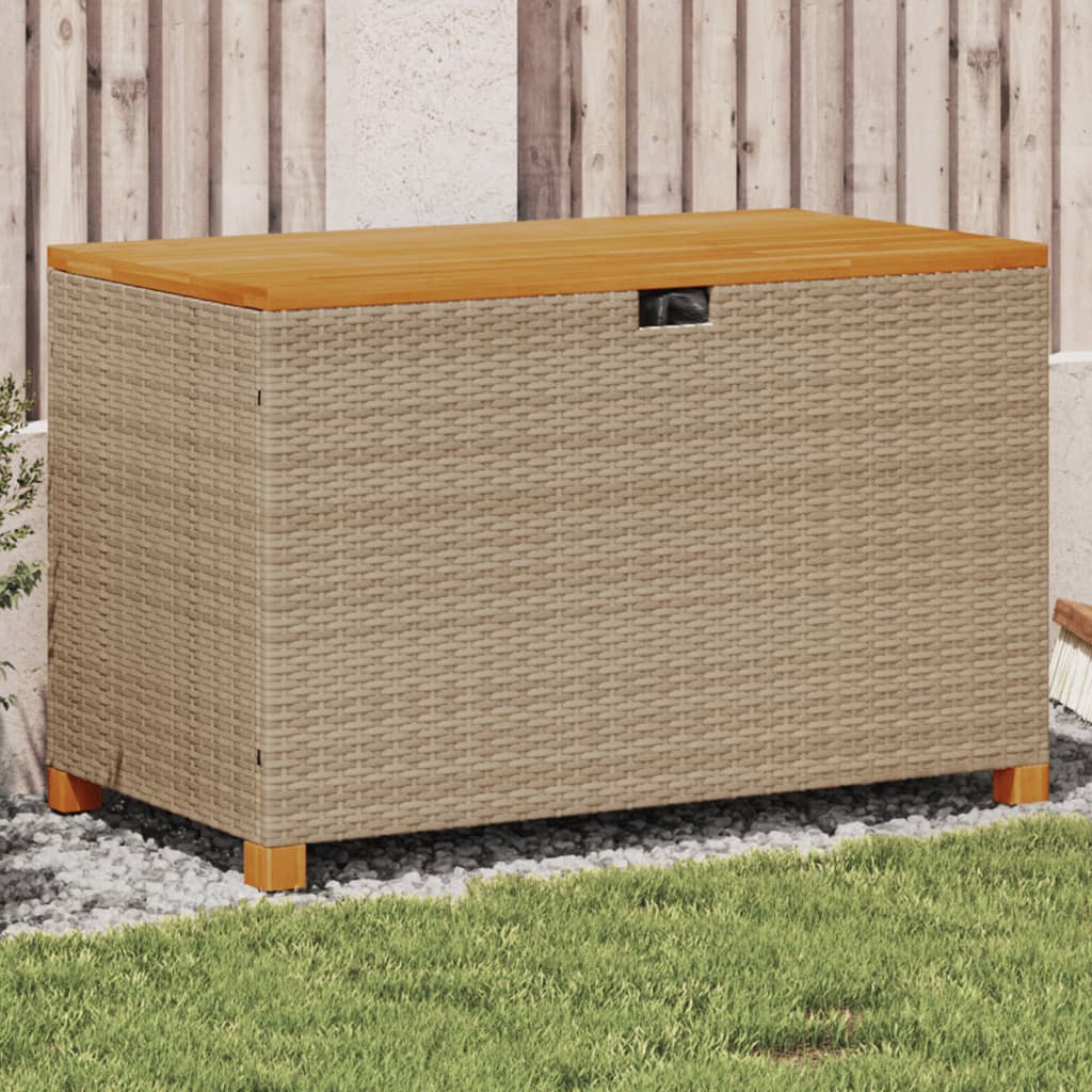 Tuinbox 110x55x63 cm poly rattan en acaciahout