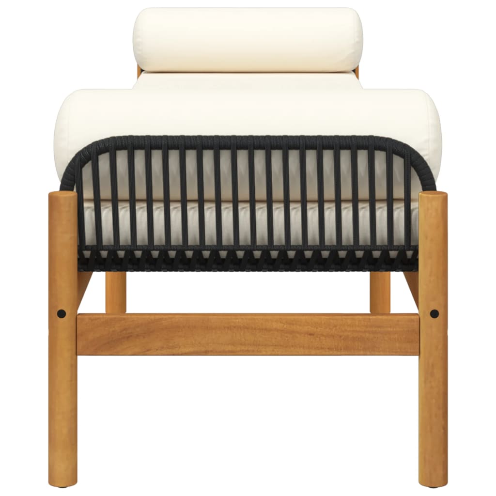 Banc de jardin avec coussin poly rotin acacia