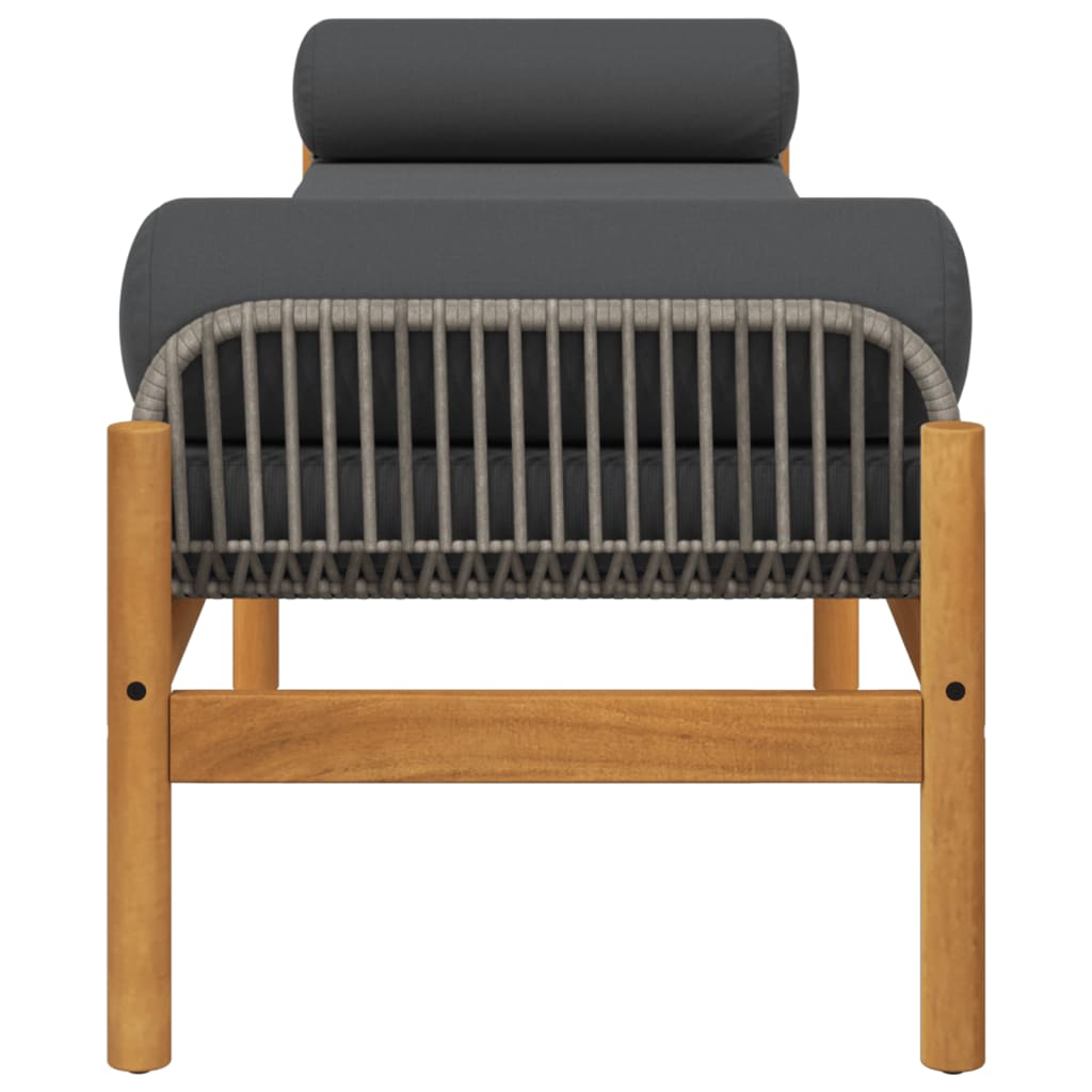 Banc de jardin avec coussin poly rotin acacia