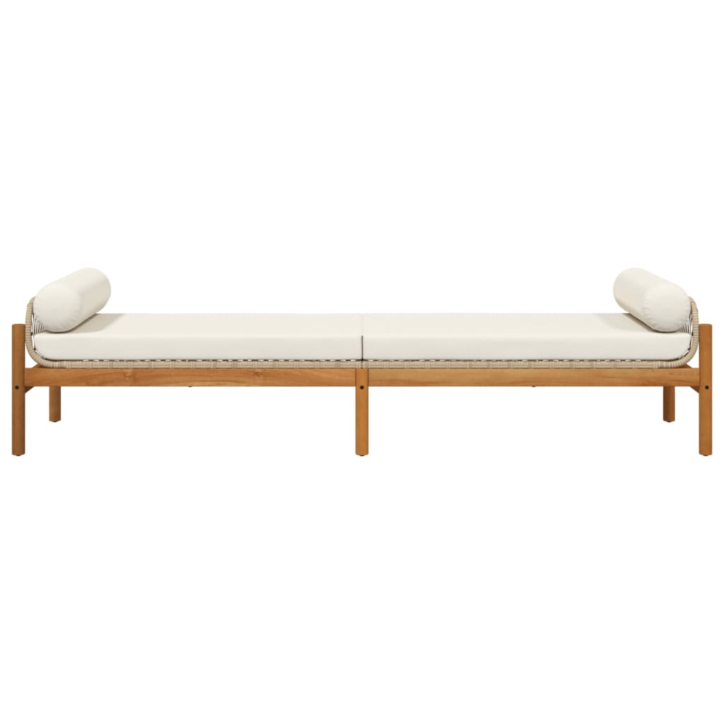 Banc de jardin avec coussin poly rotin acacia