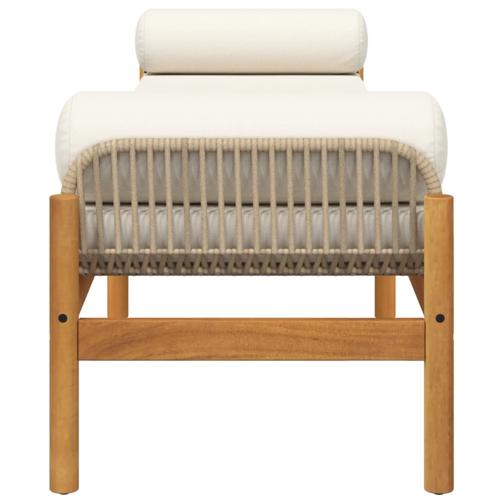 Banc de jardin avec coussin poly rotin acacia