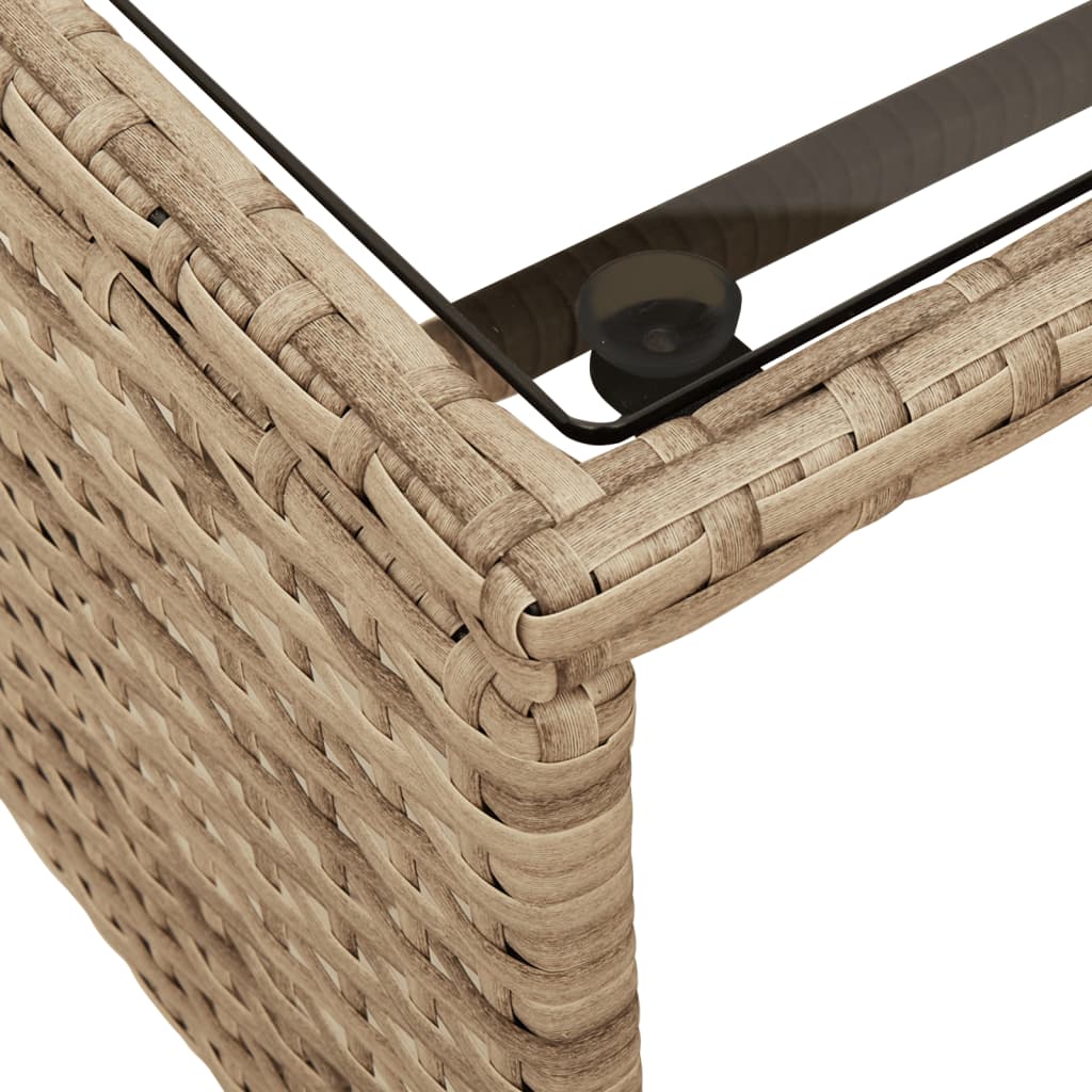 Tuinbank met tafel kussens L-vormig poly rattan