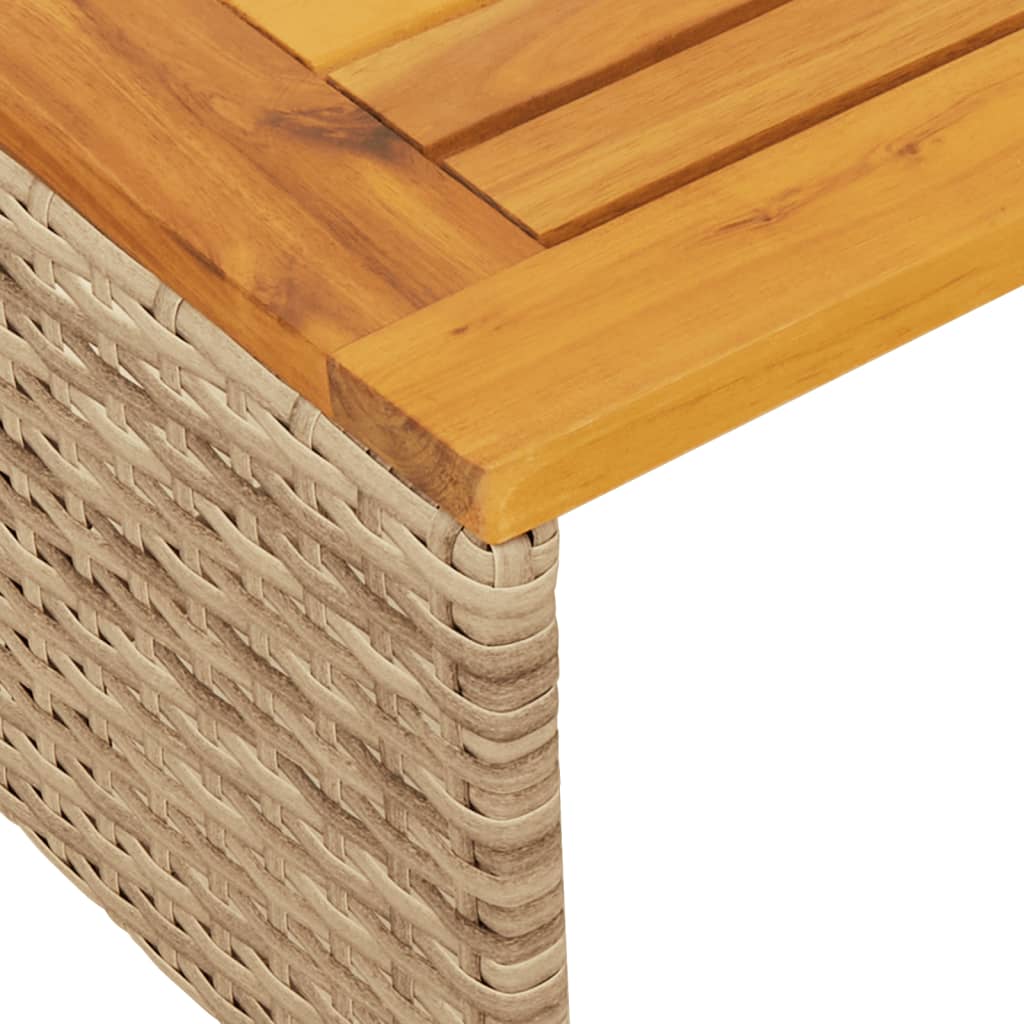 Tuinbank met tafel kussens L-vormig poly rattan