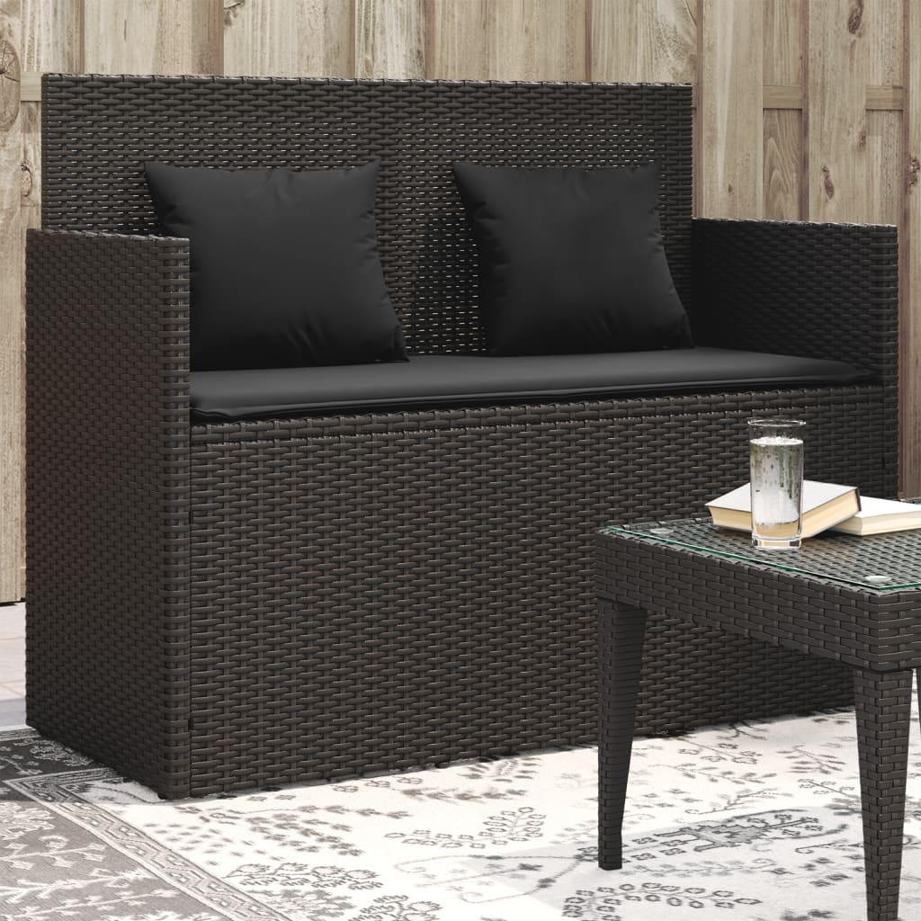 Tuinbank met kussens poly rattan