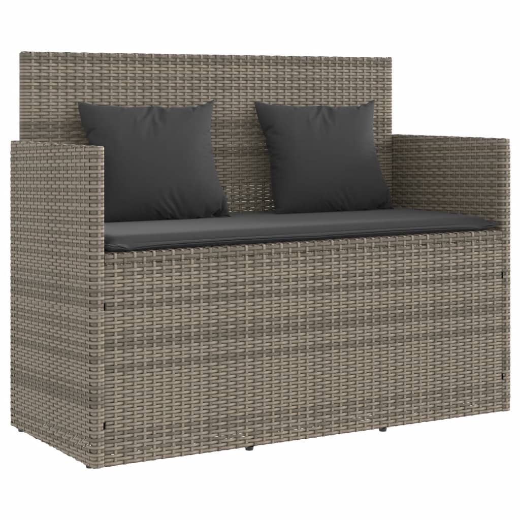 Tuinbank met kussens poly rattan