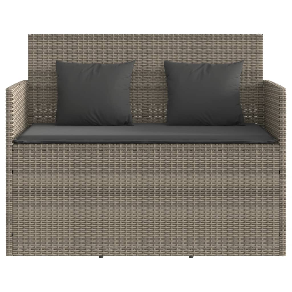 Tuinbank met kussens poly rattan