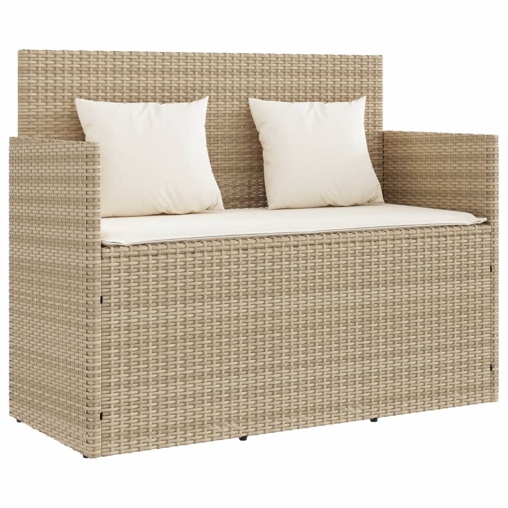 Tuinbank met kussens poly rattan