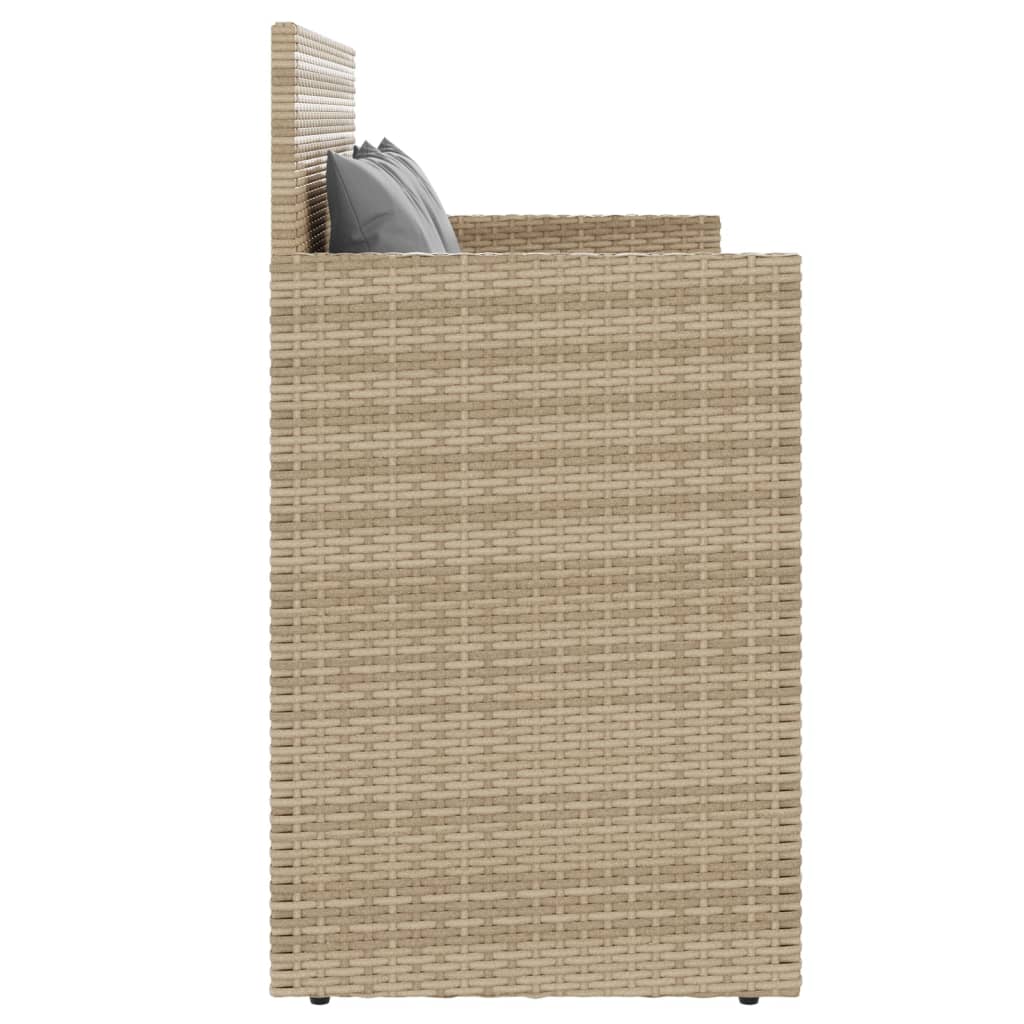 Tuinbank met kussens poly rattan