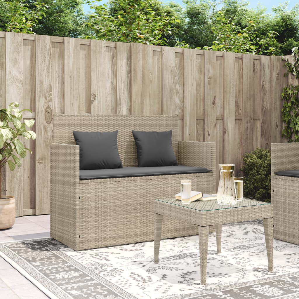 Tuinbank met kussens poly rattan