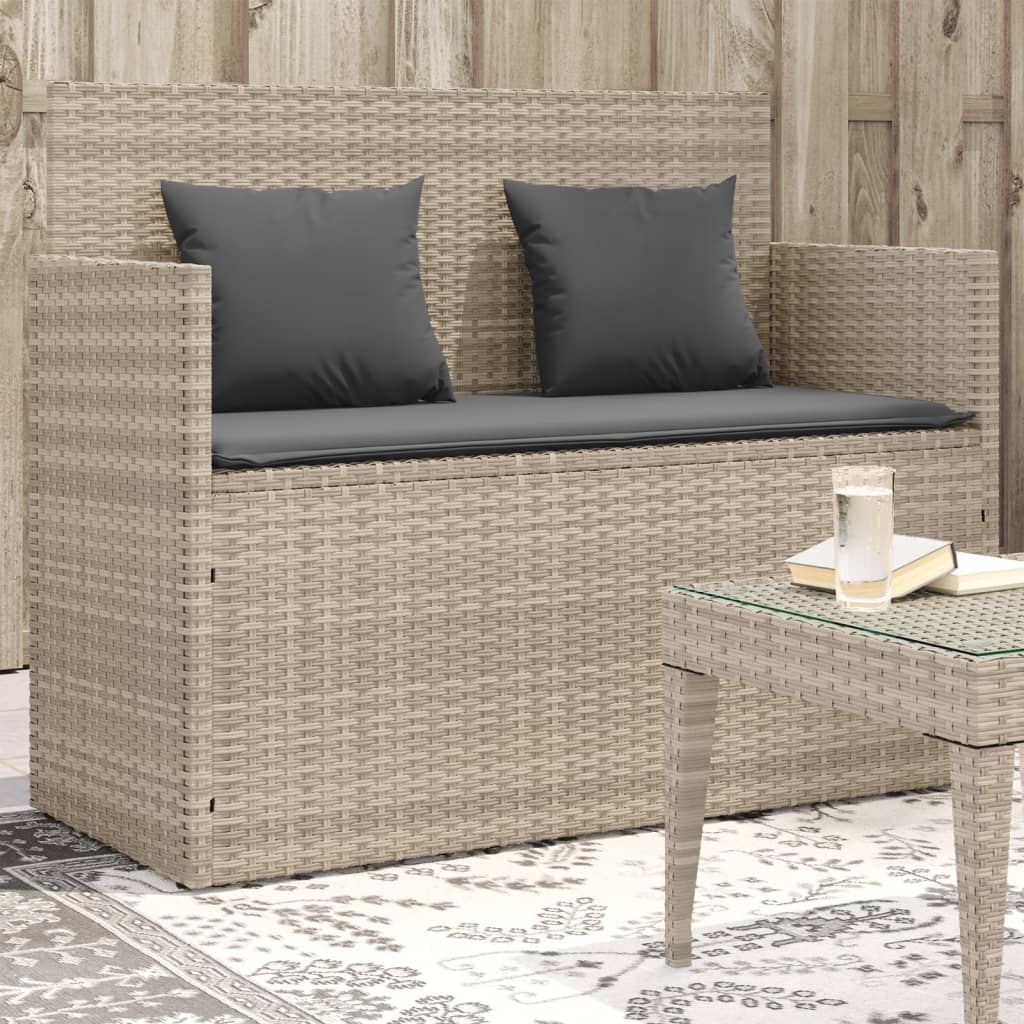 Tuinbank met kussens poly rattan