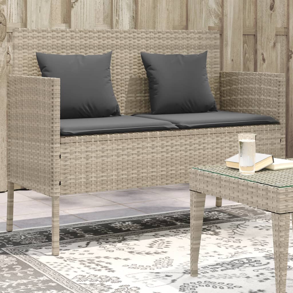 Tuinbank met kussens poly rattan