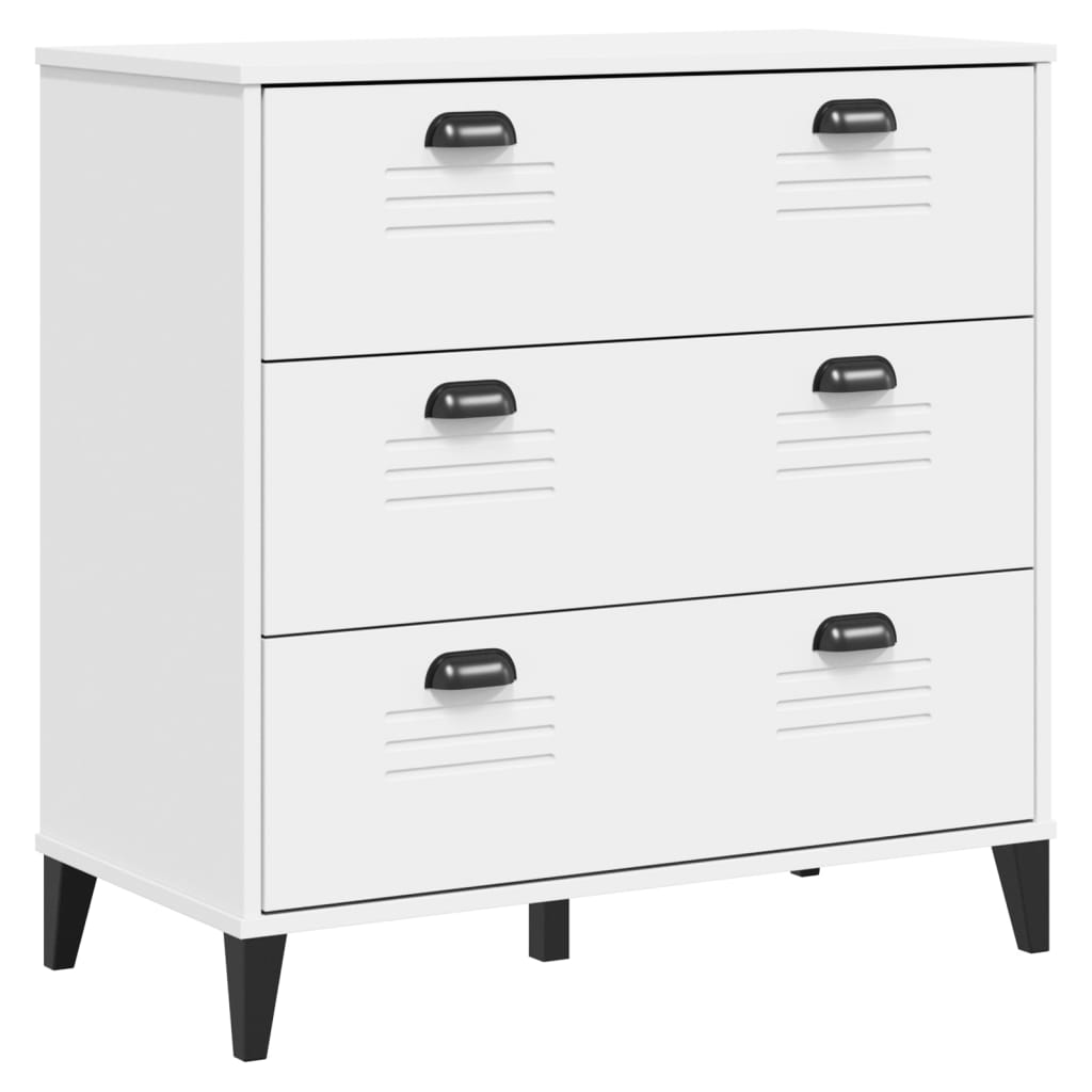 Commode VIKEN bois ouvragé gris anthracite