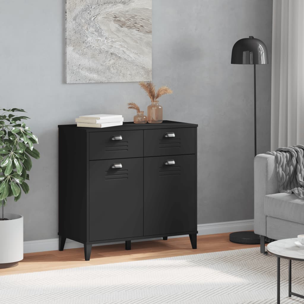 VIKEN buffet 80x40x80 cm dérivé du bois gris anthracite