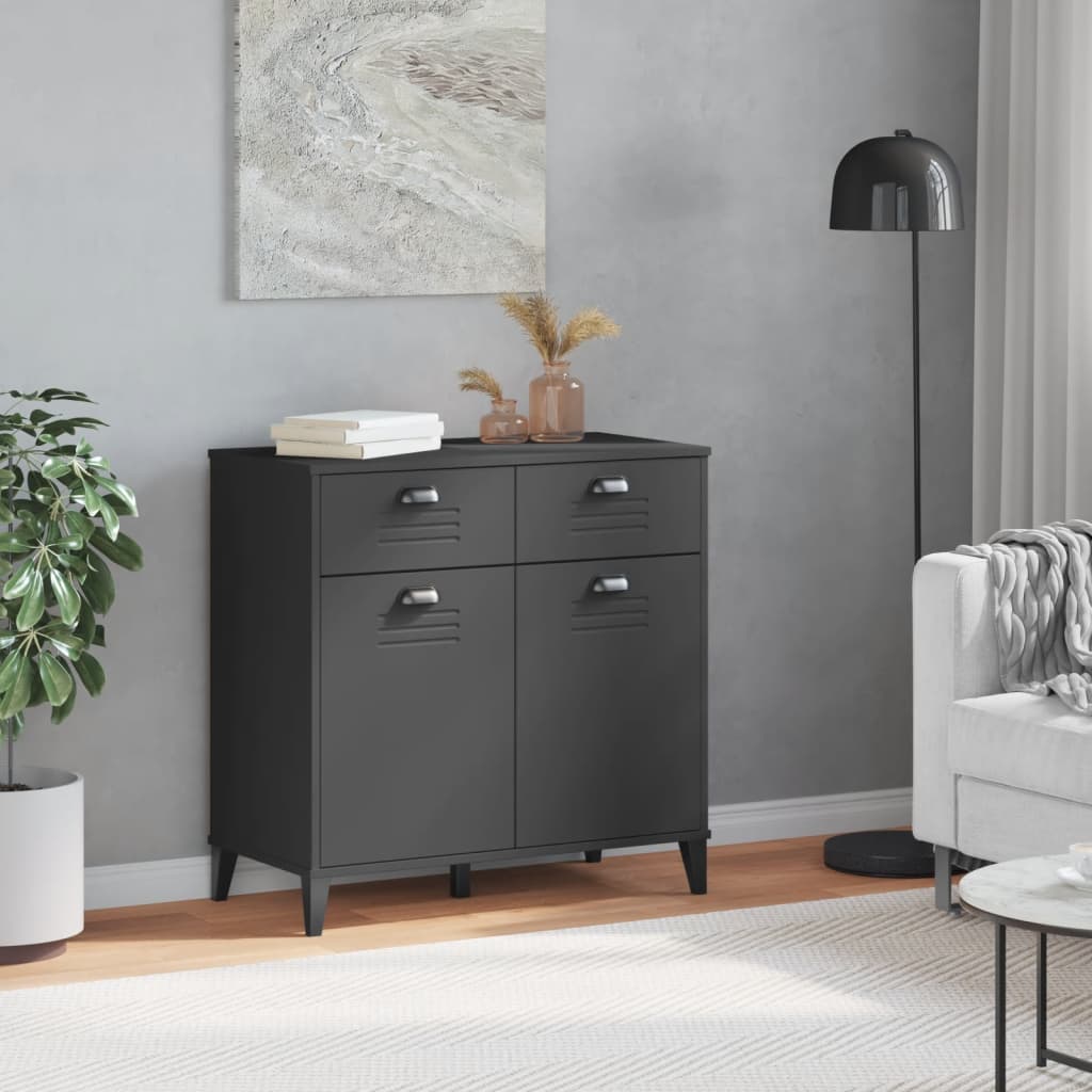 VIKEN buffet 80x40x80 cm dérivé du bois gris anthracite