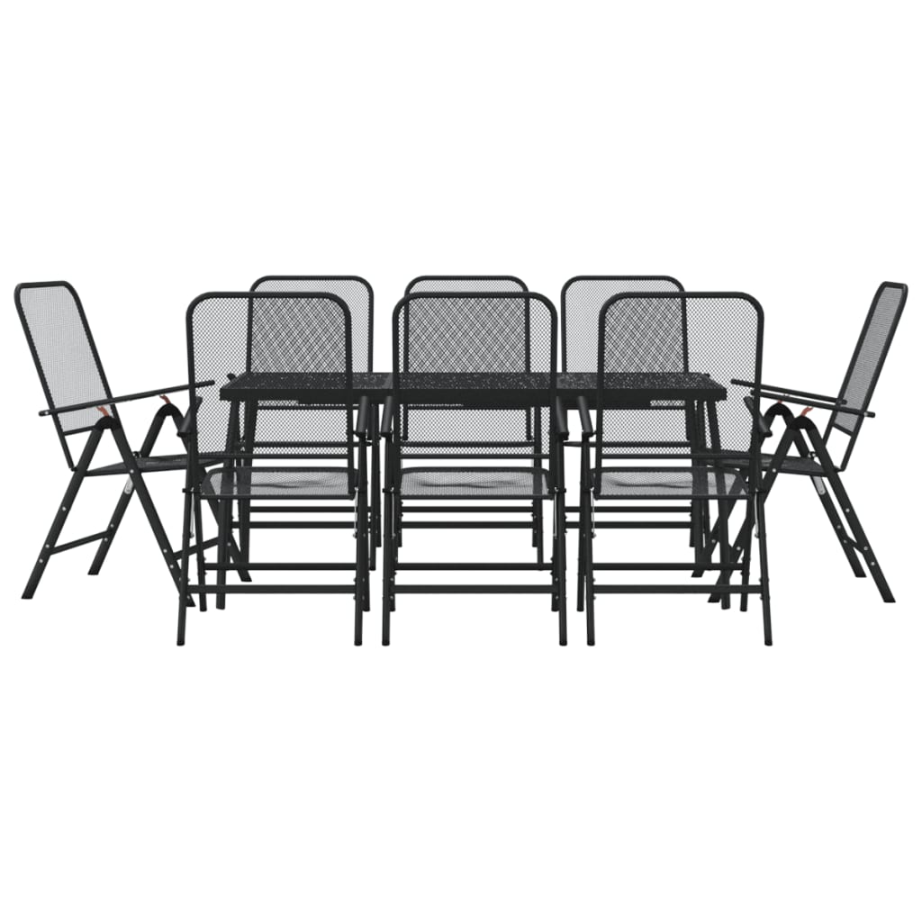 3-piece Garden set metal mesh anthracite