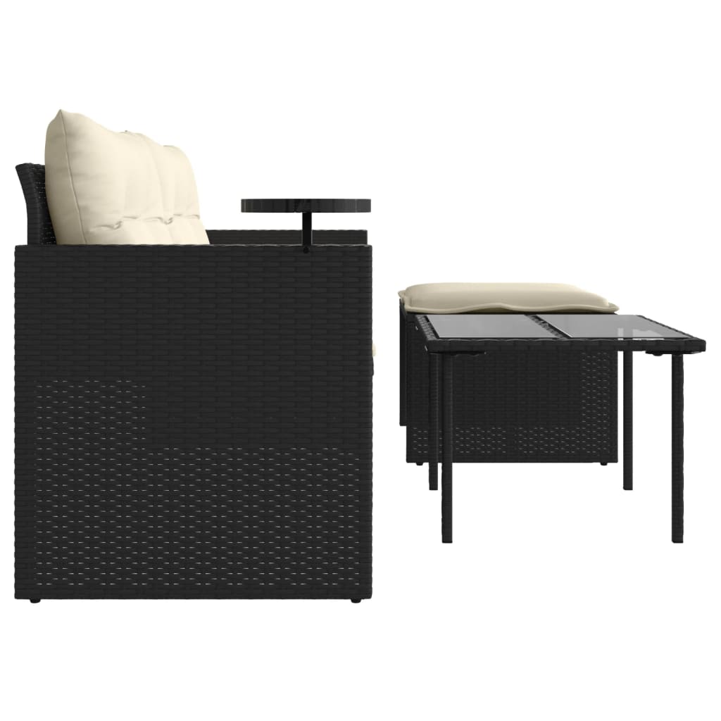 3-delige Loungeset met kussens poly rattan