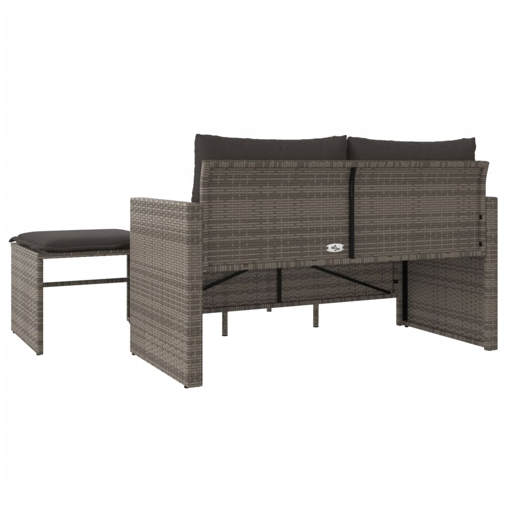 3-delige Loungeset met kussens poly rattan