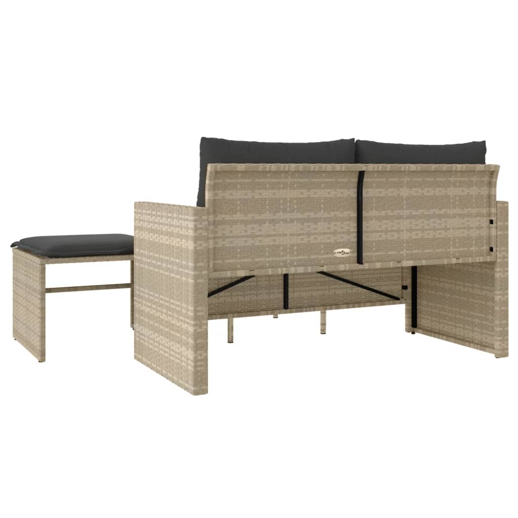 3-delige Loungeset met kussens poly rattan