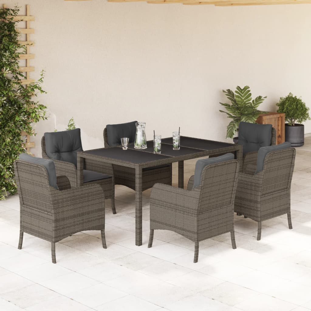 3-delige Tuinset met kussens poly rattan