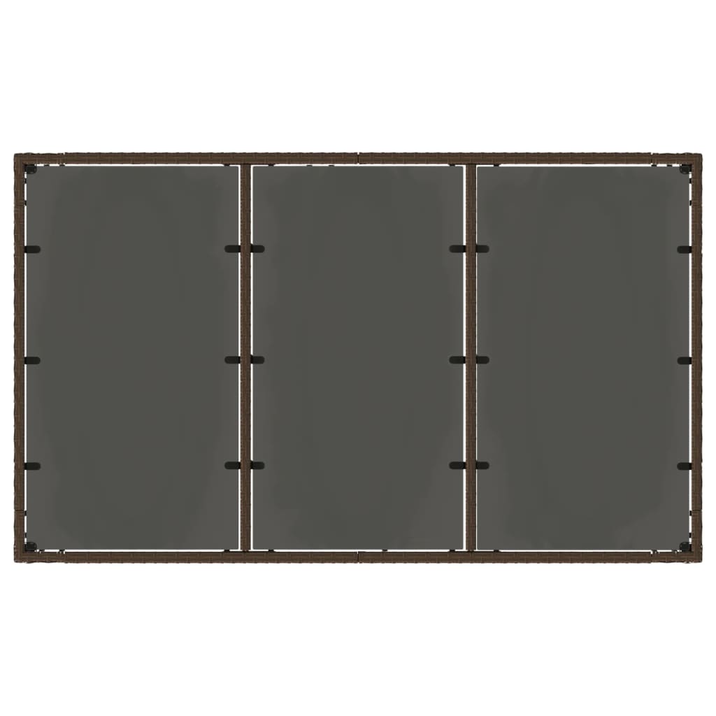 Tuintafel met glazen blad 190x90x75 cm poly rattan