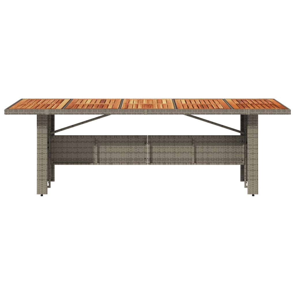 Table de jardin avec plateau en verre 240x90x75 cm poly rotin