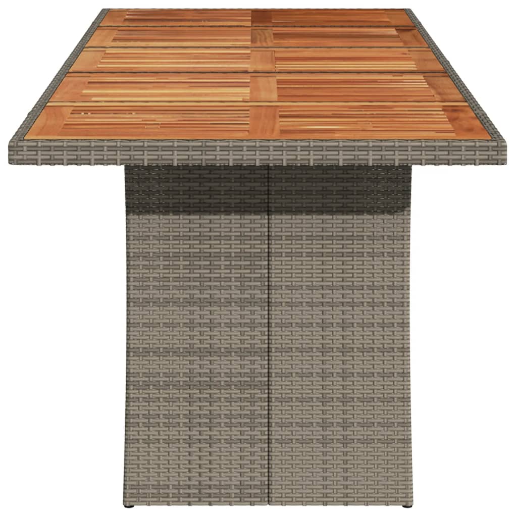 Table de jardin avec plateau en verre 240x90x75 cm poly rotin