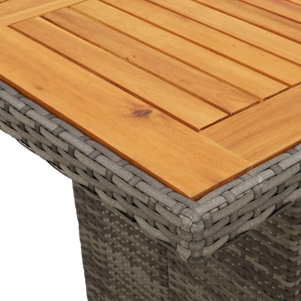 Table de jardin avec plateau en verre 240x90x75 cm poly rotin