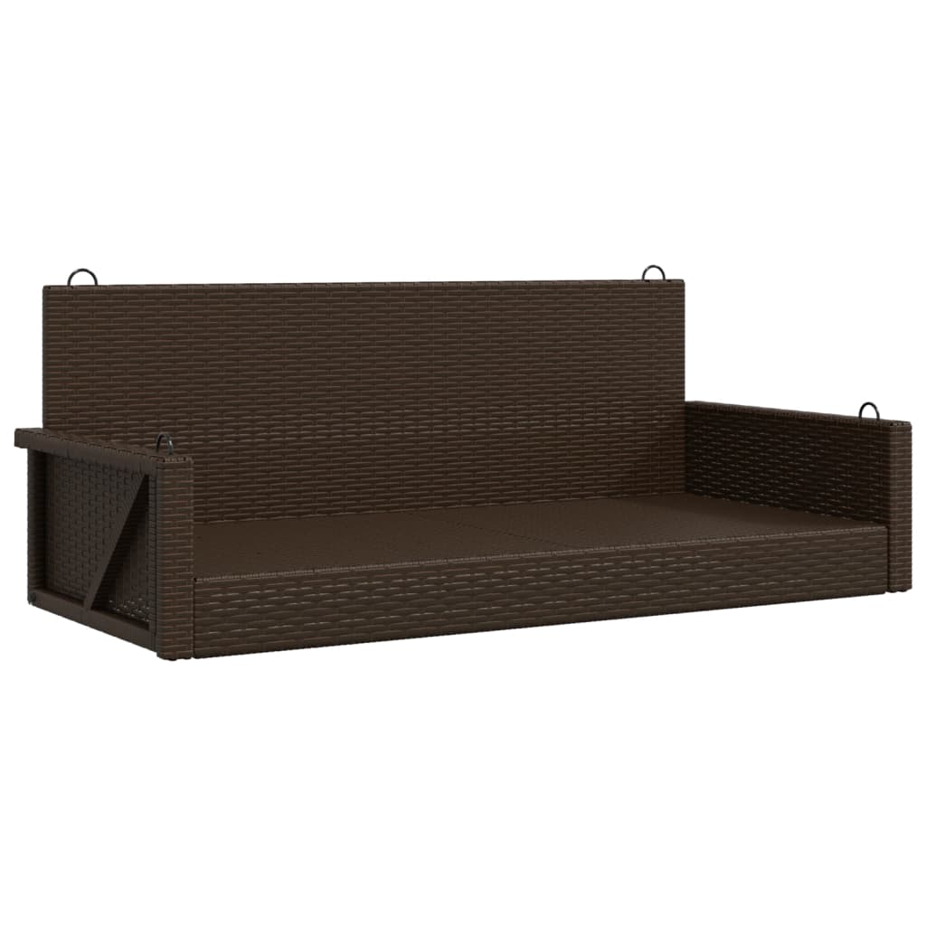 Banc balançoire avec coussins 119x56x48 cm poly rotin