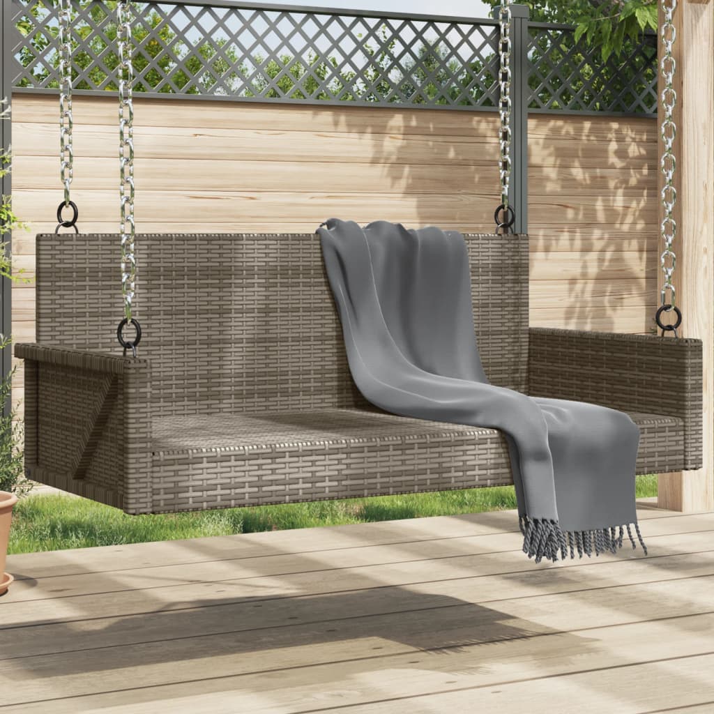 Banc balançoire avec coussins 119x56x48 cm poly rotin