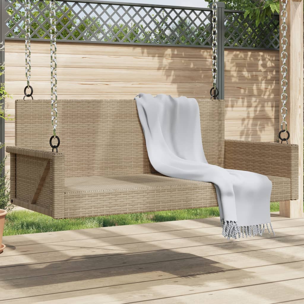 Banc balançoire avec coussins 119x56x48 cm poly rotin