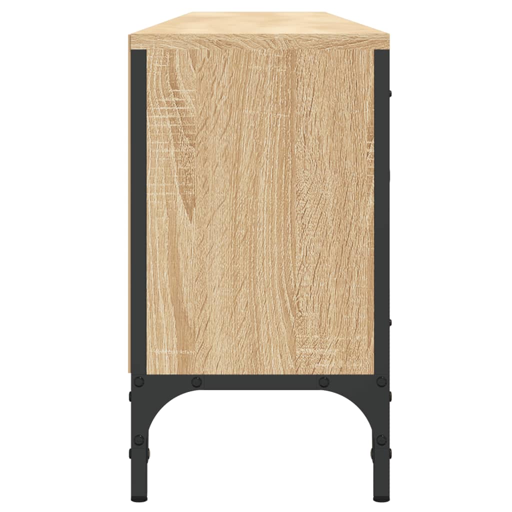 Tv-meubel met lade 200x25x44 cm bewerkt hout eikenkleur