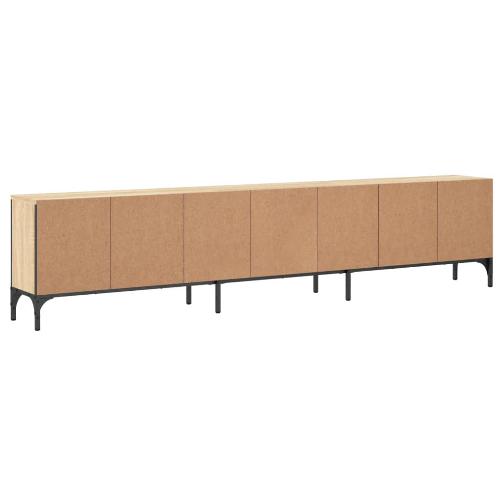 Tv-meubel met lade 200x25x44 cm bewerkt hout bruin eikenkleur