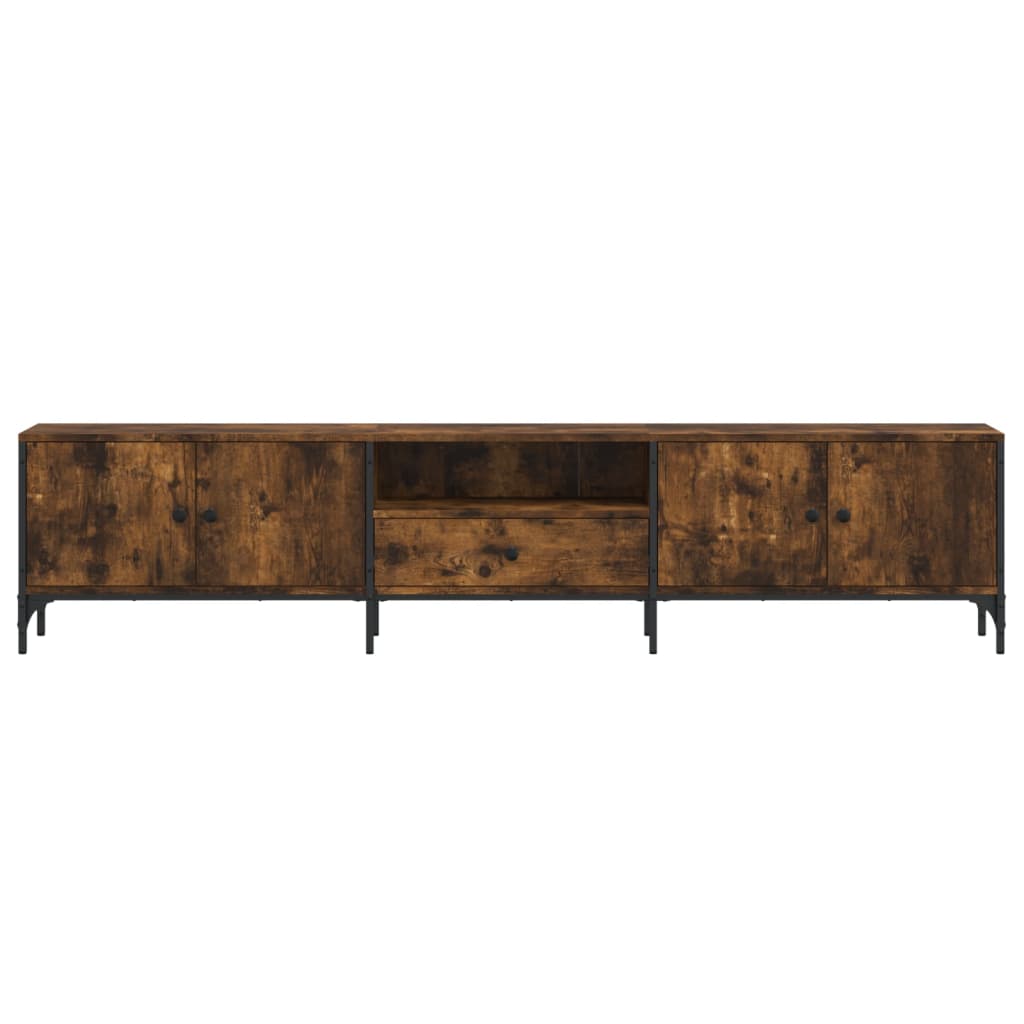 Tv-meubel met lade 200x25x44 cm bewerkt hout eikenkleur