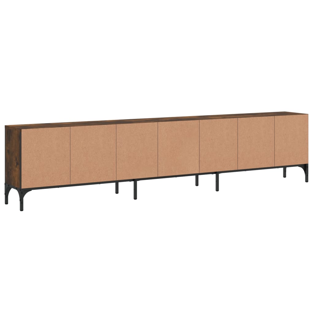 Tv-meubel met lade 200x25x44 cm bewerkt hout eikenkleur