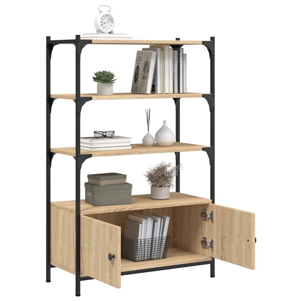 Boekenkast 3-laags 70x30x109,5 cm bewerkt hout