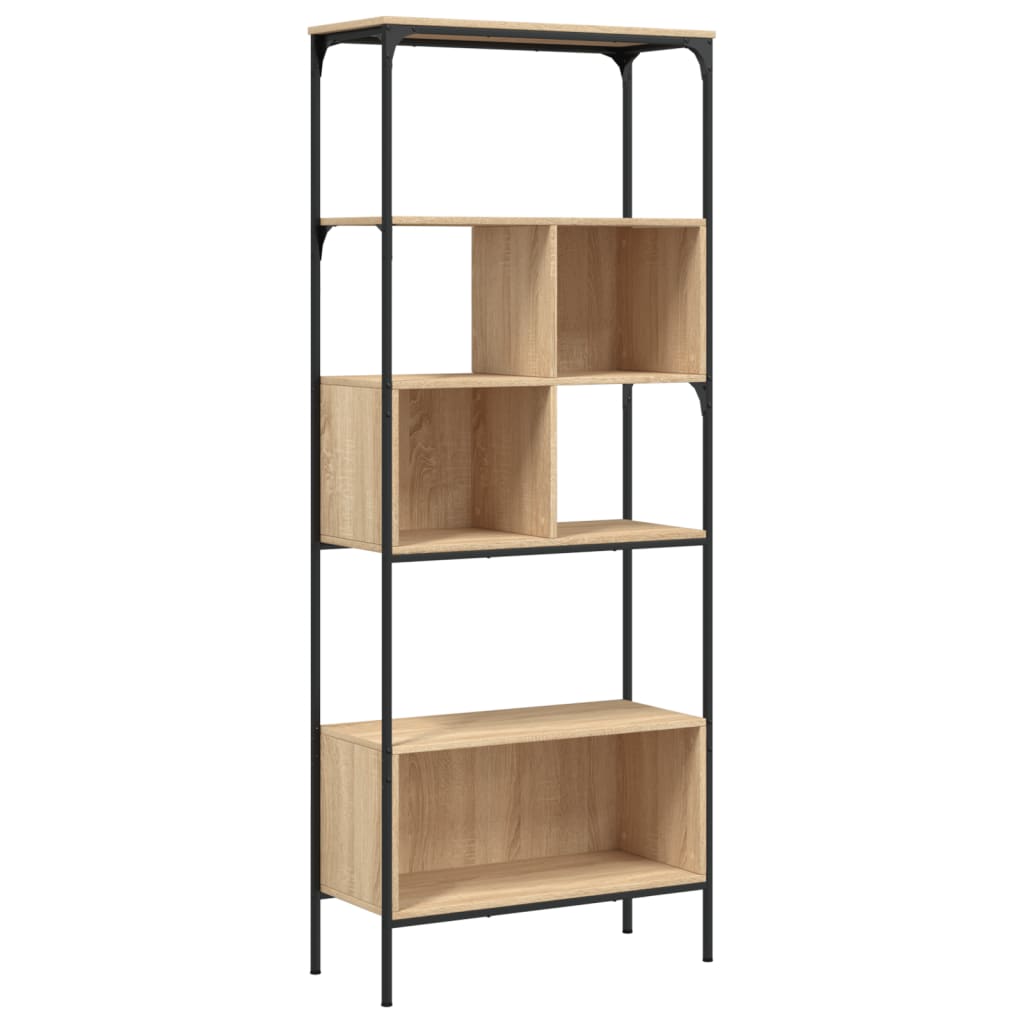 Boekenkast 5-laags 76x33x188,5 cm bewerkt hout