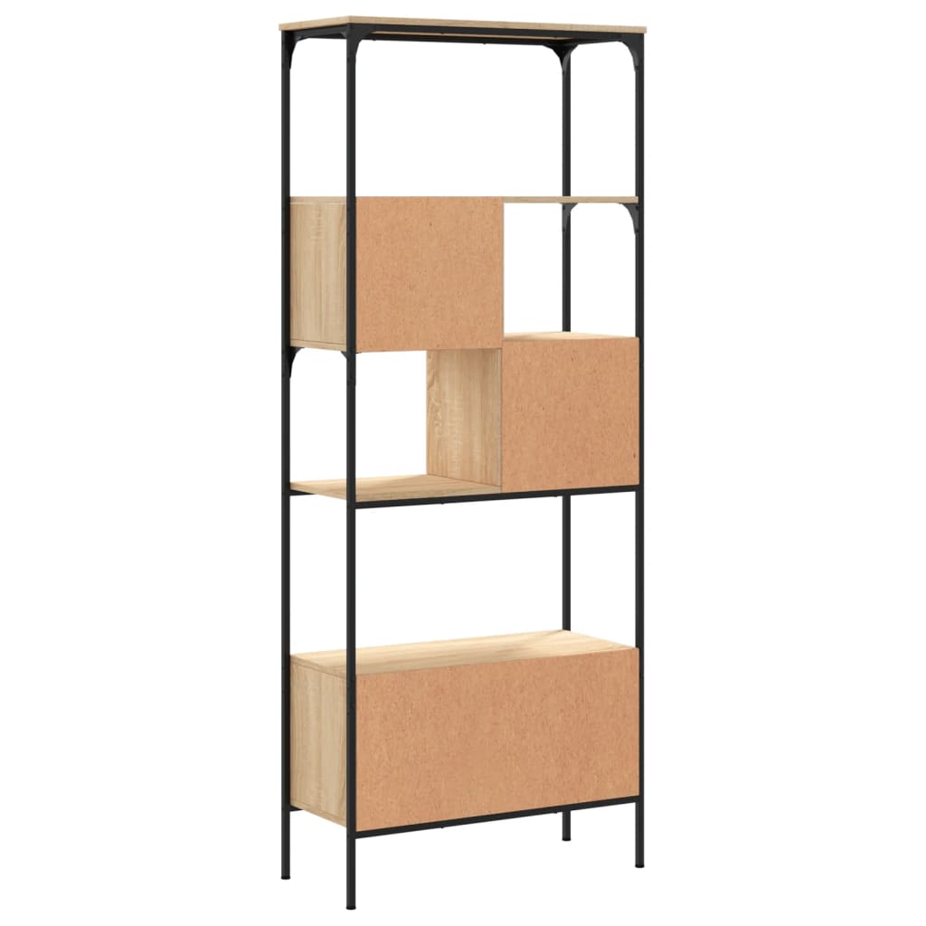 Boekenkast 5-laags 76x33x188,5 cm bewerkt hout