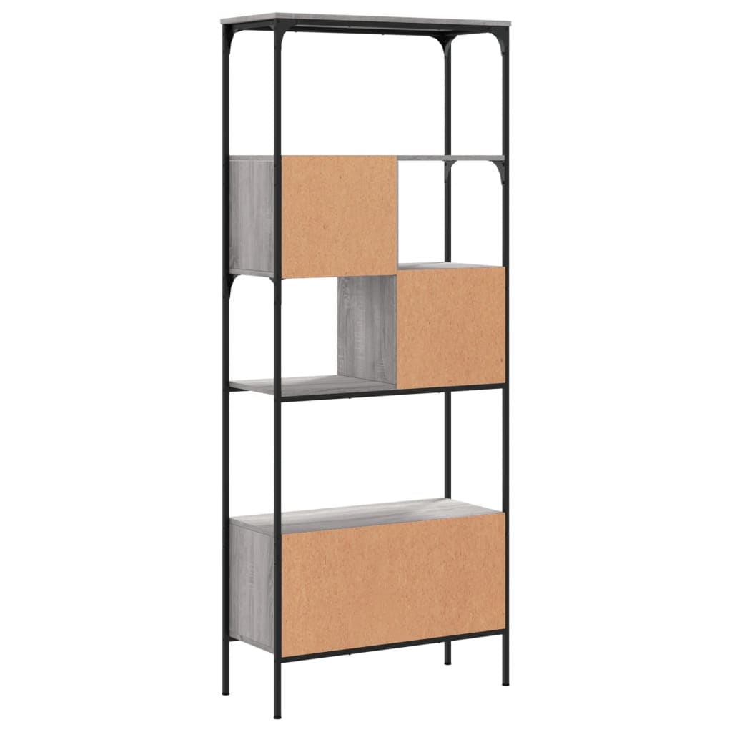 Boekenkast 5-laags 76x33x188,5 cm bewerkt hout