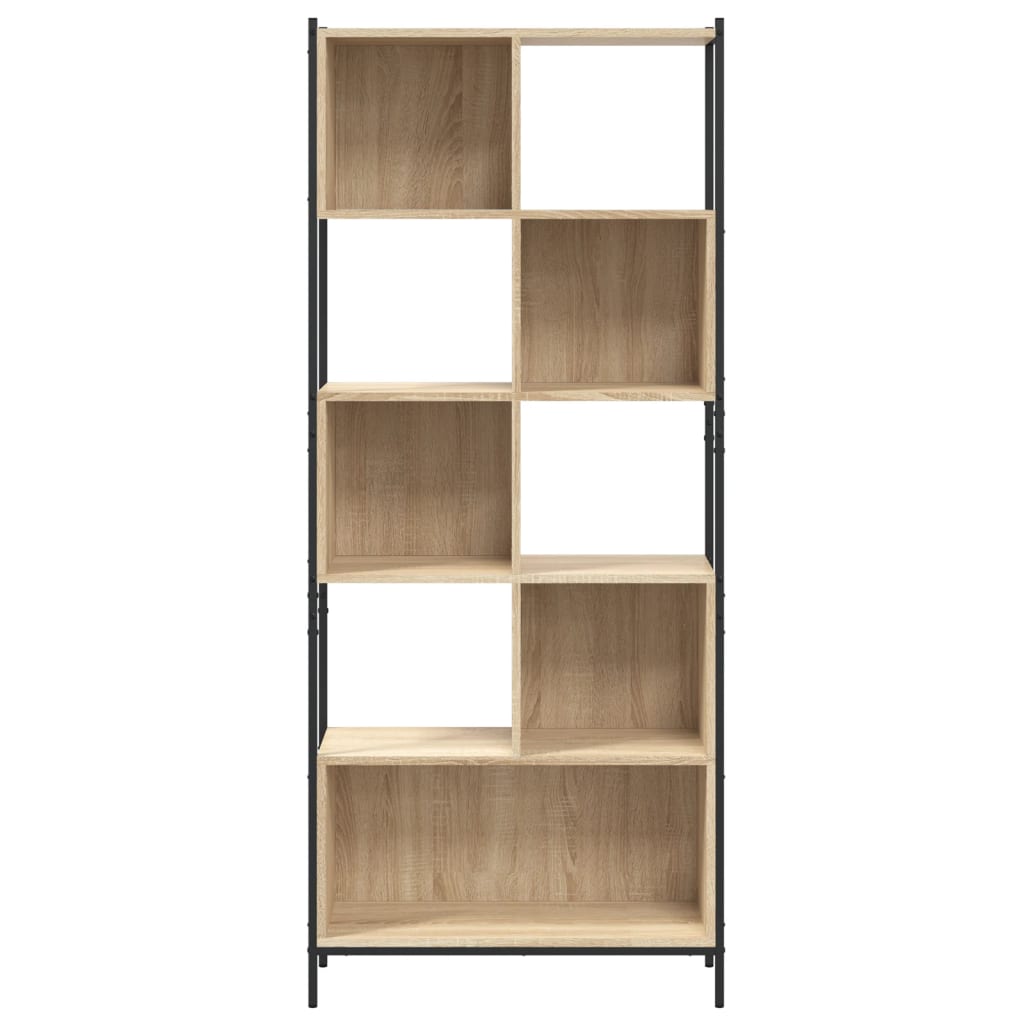 Boekenkast 72x28x172 cm bewerkt hout eikenkleurig