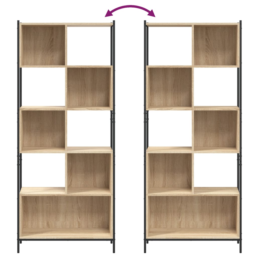 Boekenkast 72x28x172 cm bewerkt hout eikenkleurig