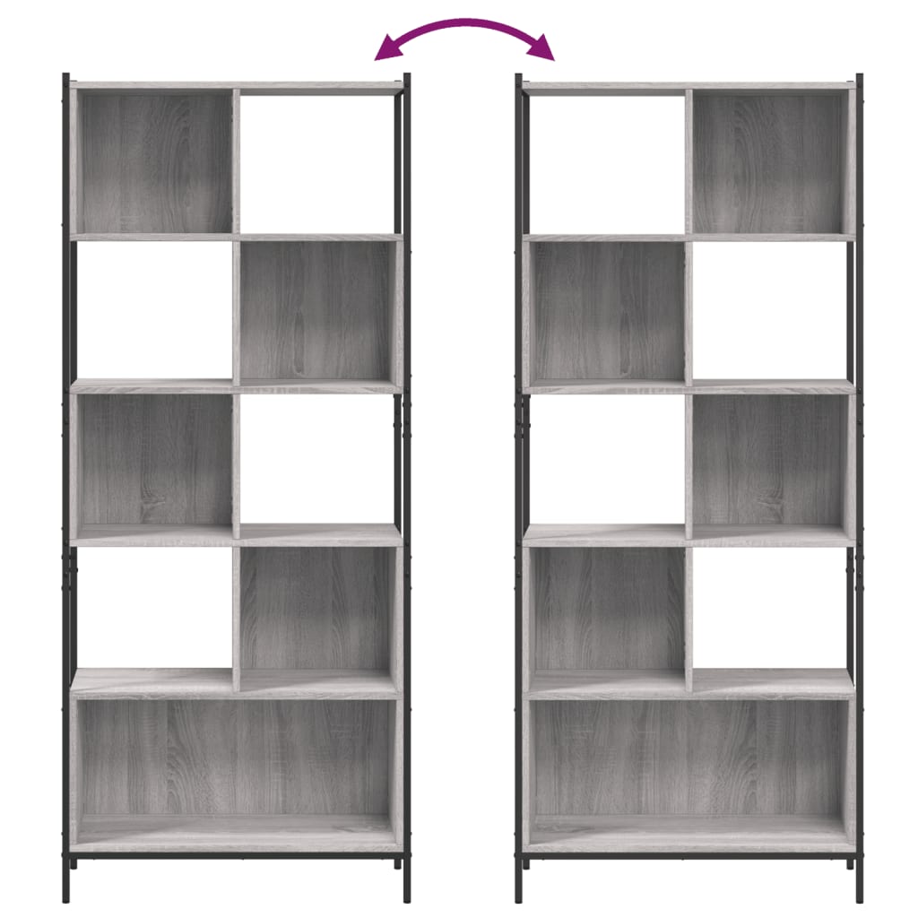 Boekenkast 72x28x172 cm bewerkt hout eikenkleurig