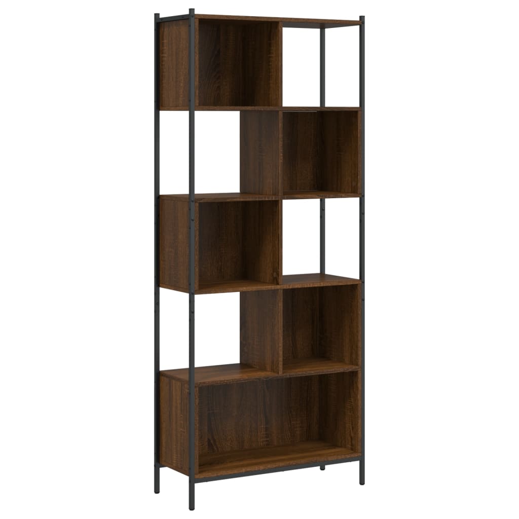 Boekenkast 72x28x172 cm bewerkt hout eikenkleurig