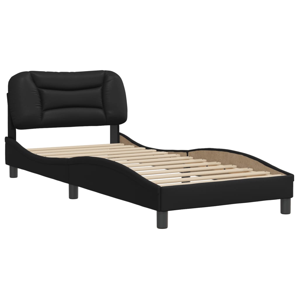 Bedframe met hoofdbord kunstleer 90x190 cm