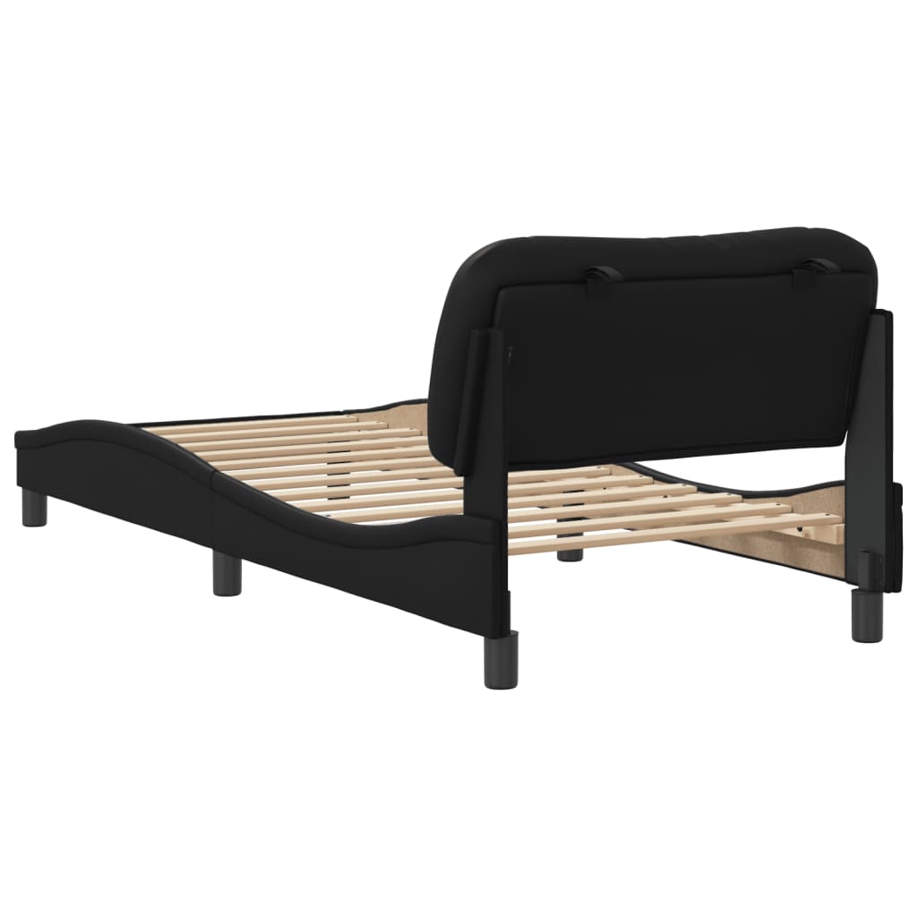 Bedframe met hoofdbord kunstleer 90x190 cm