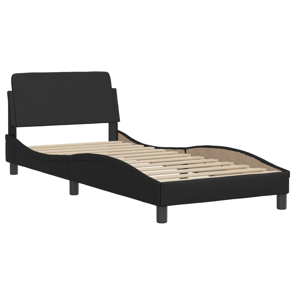 Bedframe met hoofdbord kunstleer 90x190 cm