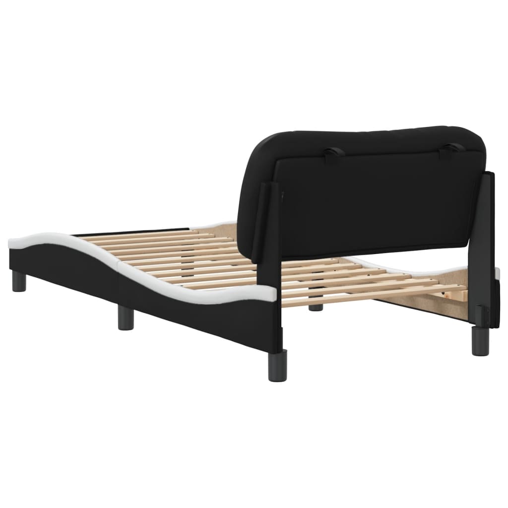 Bedframe met hoofdbord kunstleer 90x190 cm