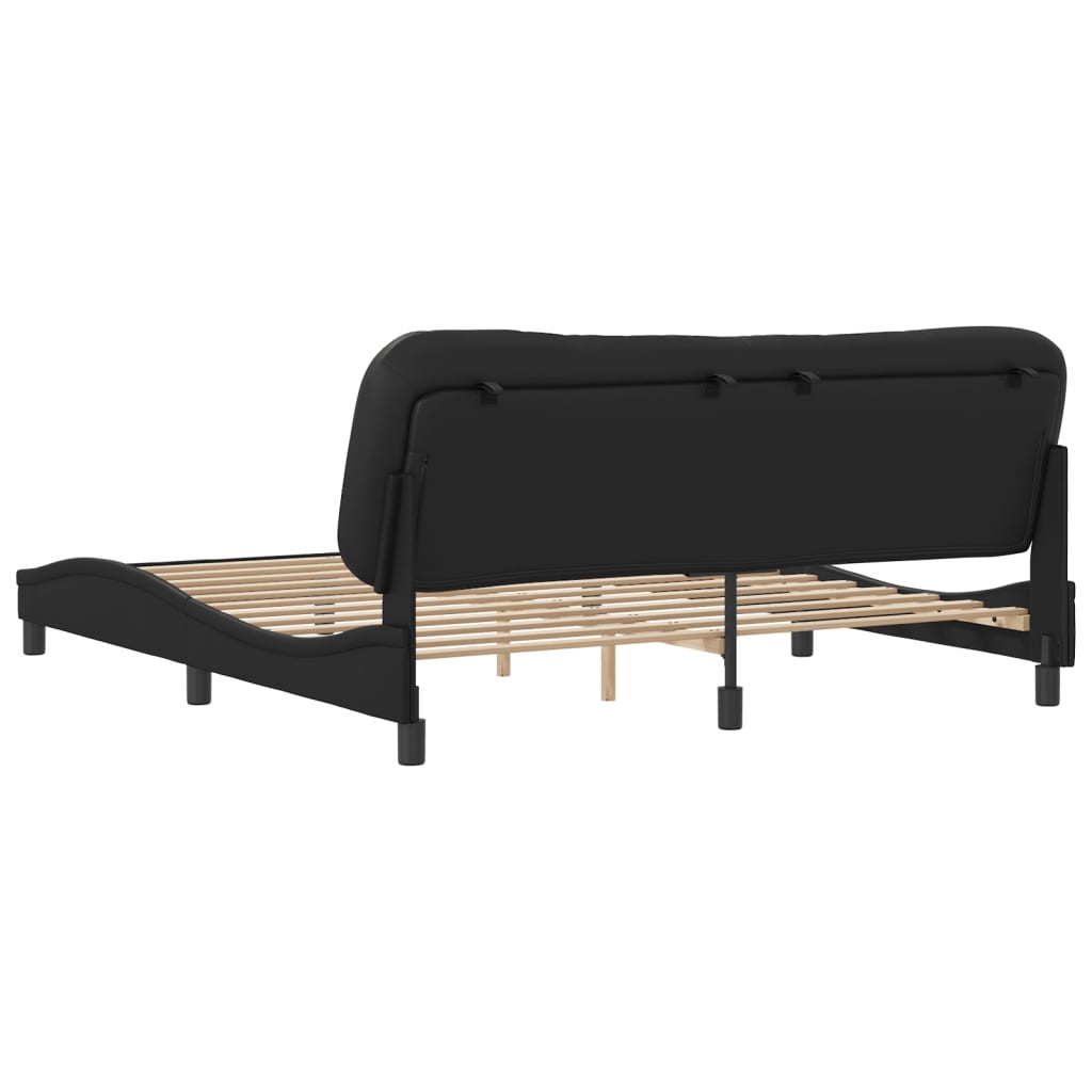 Bedframe met hoofdbord kunstleer 90x190 cm