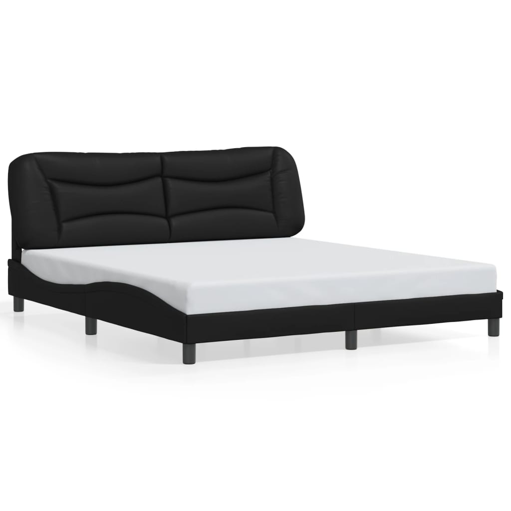 Bedframe met hoofdbord kunstleer 90x190 cm